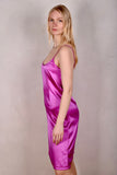 Florianne, "Slip"-dress in Stretch Silk Satin w. 5% elastane "Hi-Pink"