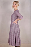 Jane. Stretch Silk midi-length dress with pockets (Beany)