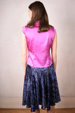 Tango, skirt in stretch silk satin, 95%silk/5% elastane. Print 