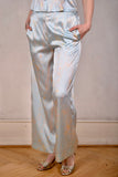 Norah, Wide legged  trousers in Stretch satin Silk. "Lightly"