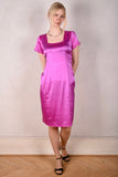 Pippina Stretch silk dress w. short sleeves and square neckline 
