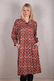 Comfey. Tunic dress in Noil Silk/Rayon mix. Print "Nuasket"