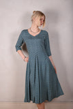 Jane. Stretch Silk midi-length dress with pockets (Nugard)
