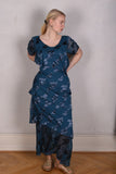 Ann-Frida, Maxi dress in several layers of silk. (Nublue)