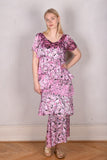 Ann-Frida, Maxi dress in several layers of silk. (Pink Rose)