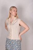 Sif. Short sleeve stretch silk blouse 