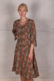 Phoebe. Dress in silk/viscose Crepe-de-Chine, bohemian style. 