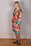Hidrea. Silk dress with pockets and wide sleeves. 100% silk Habotai 