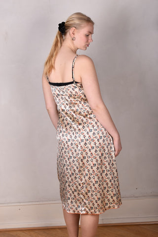 Feodora-print. Silke stretch crepe kjole med indstillelige skulderstropper (Japonais)
