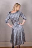 Jane. Stretch Silk midi-length dress with pockets (Kalablue)