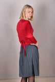 Wrapic. Wrap top in 100% silk jersey (silk knit) Col.: "Red"