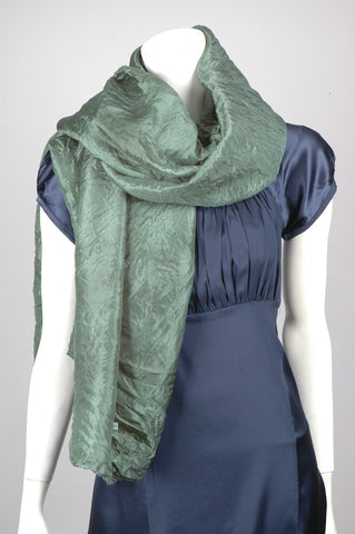 Silke sjal/tørklæde "Crush". Grøn