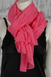 Silk Georgette shawl, large "Coral Red"