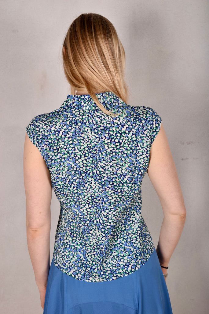 Sif. Short sleeve stretch silk blouse "Props" - Tone Barker Silk