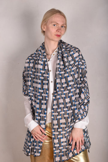 Artist Scarf. Silk Crepe-de-Chine 70X200 cm. "Blasket" by Boeje Barker - Tone Barker Silk