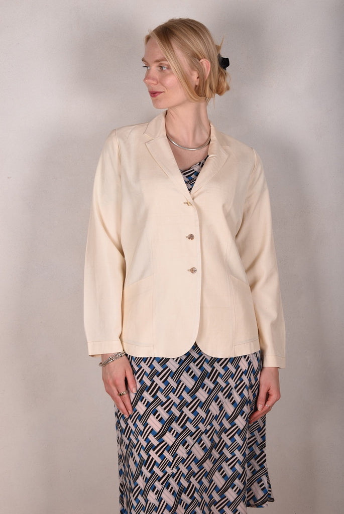 T-Blaze. Jacket/shirt in 100% Tussah silk. Col.: Cream - Tone Barker Silk