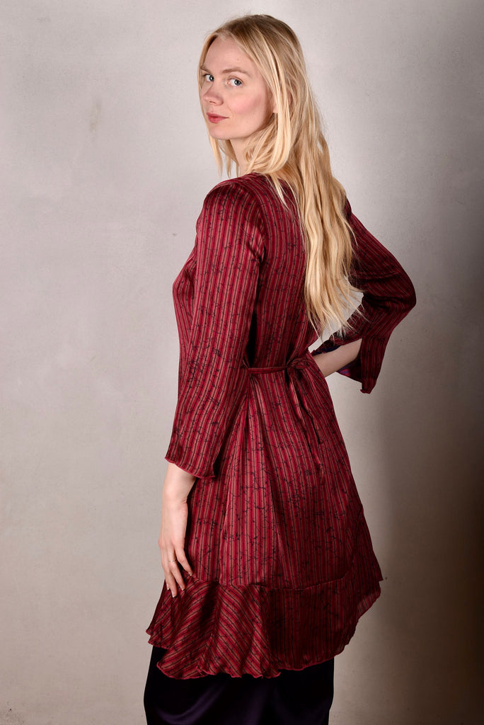 Reversible Silk dress "Ann-Line" Print combination "Renim/Ripe" - Tone Barker Silk