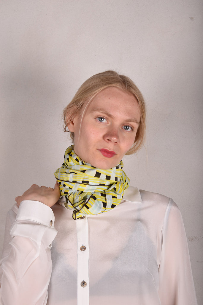 Artist Scarf. Silk Crepe-de-Chine 70X200 cm. "Yasket" by Boeje Barker - Tone Barker Silk