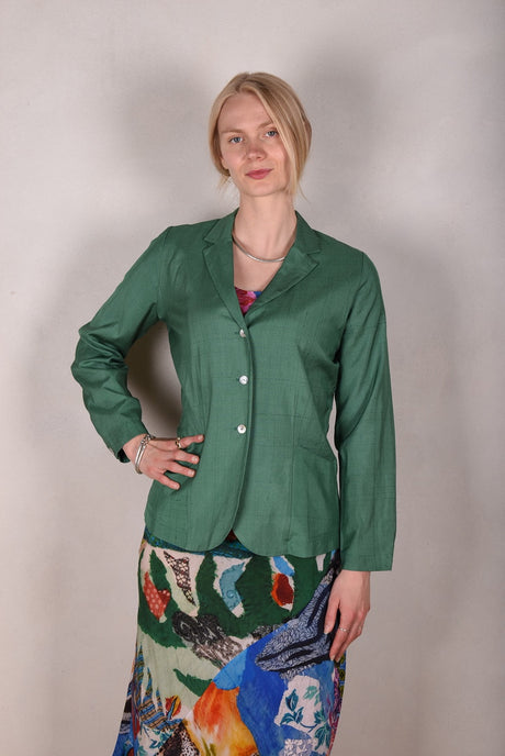 T-Blaze. Jacket/shirt in 100% Tussah silk. Col.: Sea-Green - Tone Barker Silk