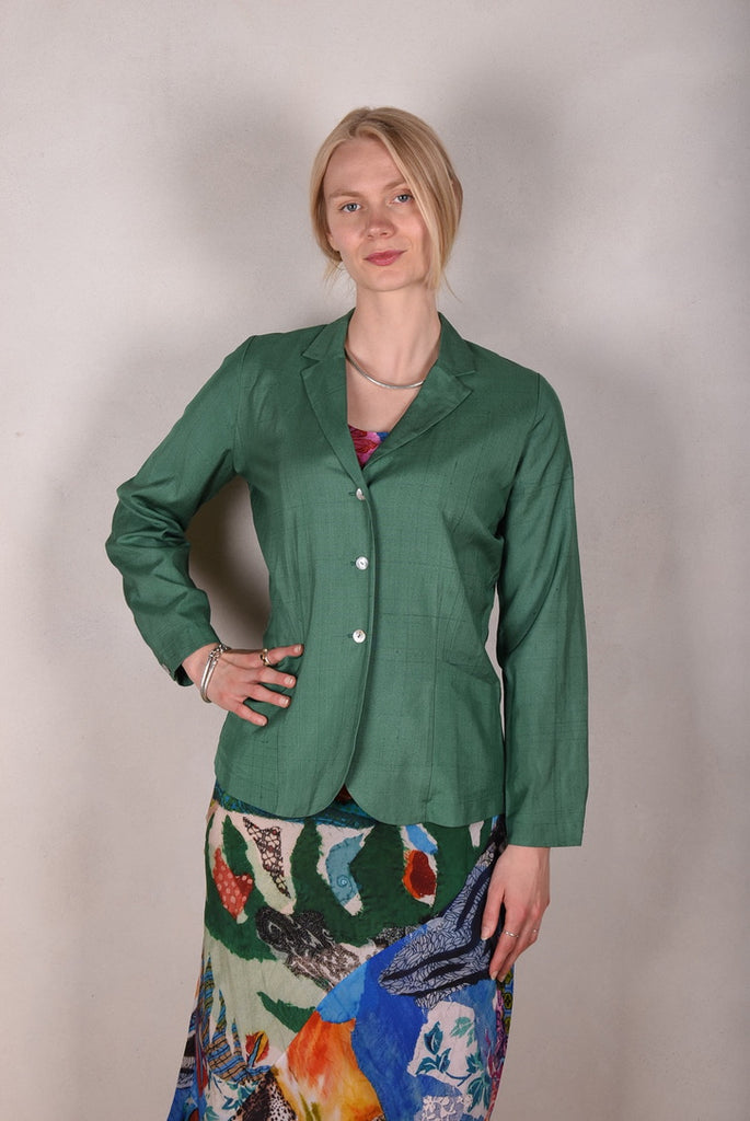 T-Blaze. Jacket/shirt in 100% Tussah silk. Col.: Sea-Green - Tone Barker Silk