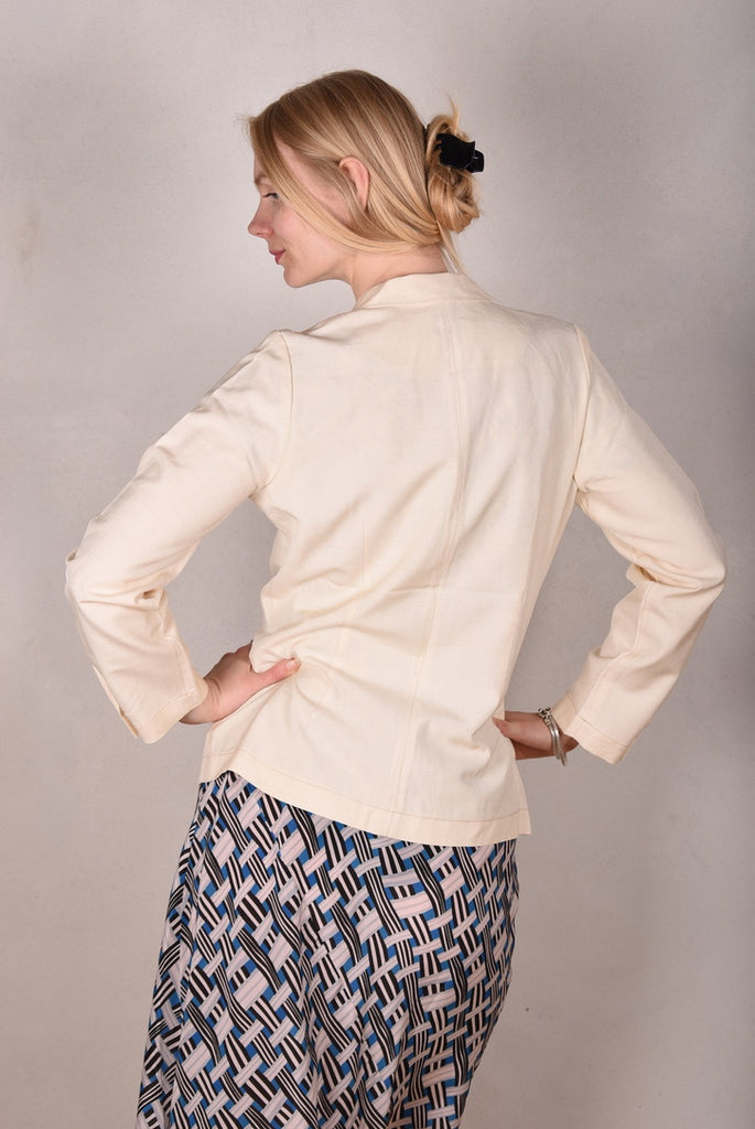 T-Blaze. Jacket/shirt in 100% Tussah silk. Col.: Cream - Tone Barker Silk