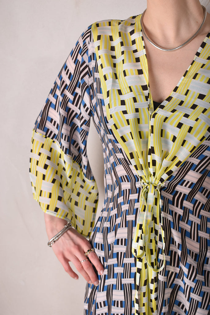 So-Long-cdc. Maxi tunic-caftan style dress in 100% silk. "Blasket/Yasket" combination. - Tone Barker Silk