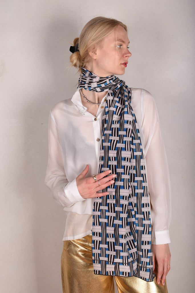 Artist Scarf. Silk Crepe-de-Chine 70X200 cm. "Blasket" by Boeje Barker - Tone Barker Silk