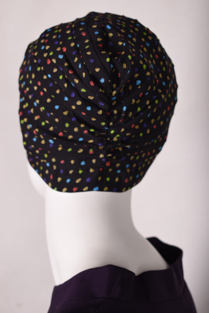 Turban in stretch silk (95%silk-5%elastane) print "Blears" - Tone Barker Silk