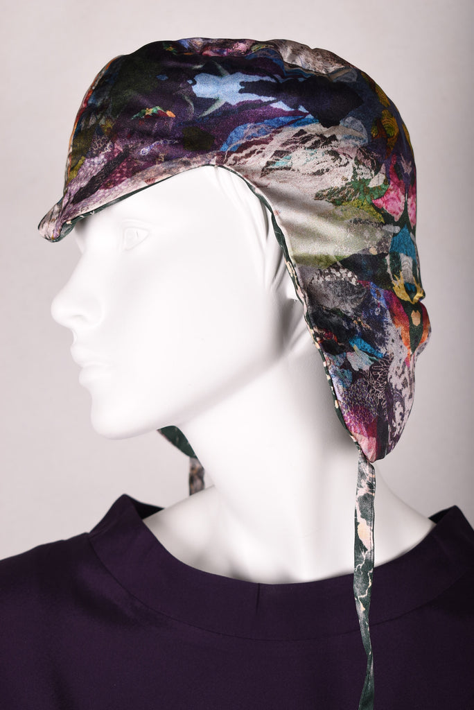 Silk hat / cap, reversible. Print "Angel Nulle/ Grable" - Tone Barker Silk