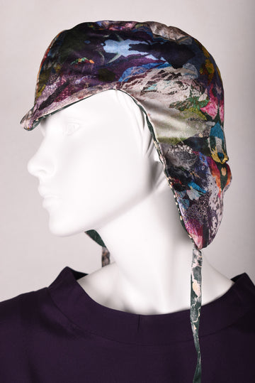 Silk hat / cap, reversible. Print "Angel Nulle/ Grable" - Tone Barker Silk