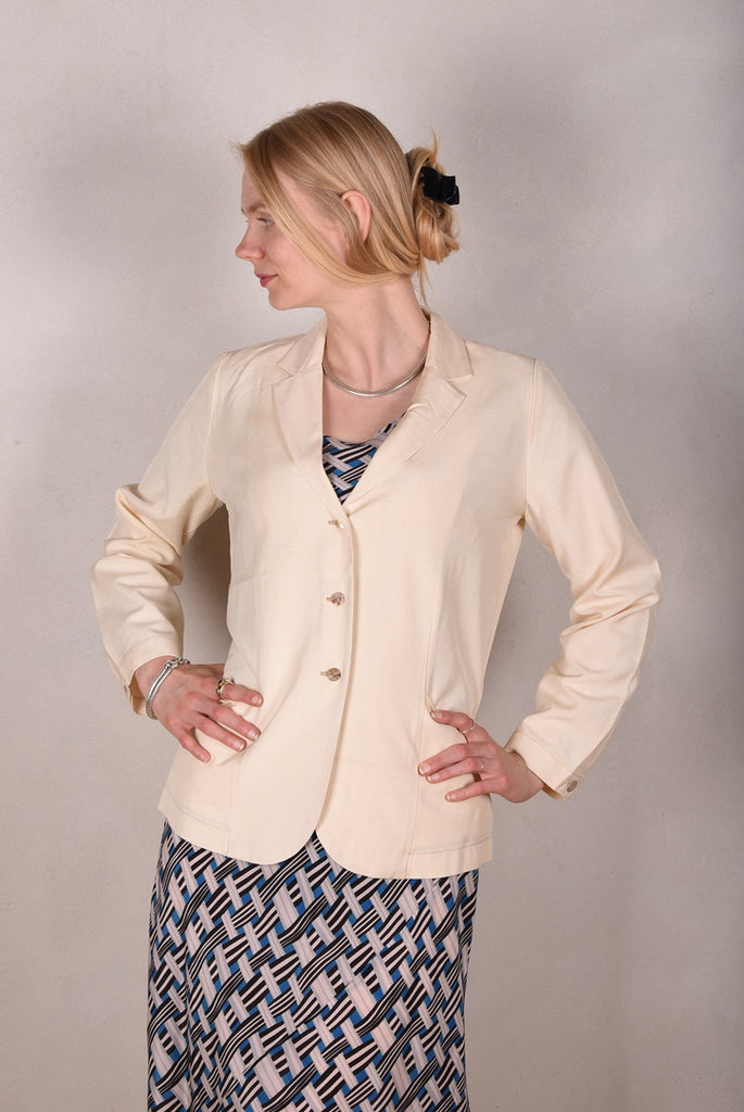 T-Blaze. Jacket/shirt in 100% Tussah silk. Col.: Cream - Tone Barker Silk