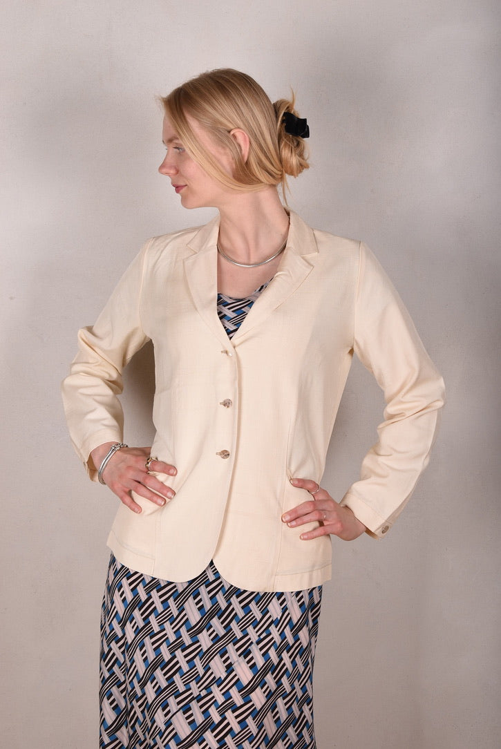 Jacket/shirt in 100% Tussah Cream