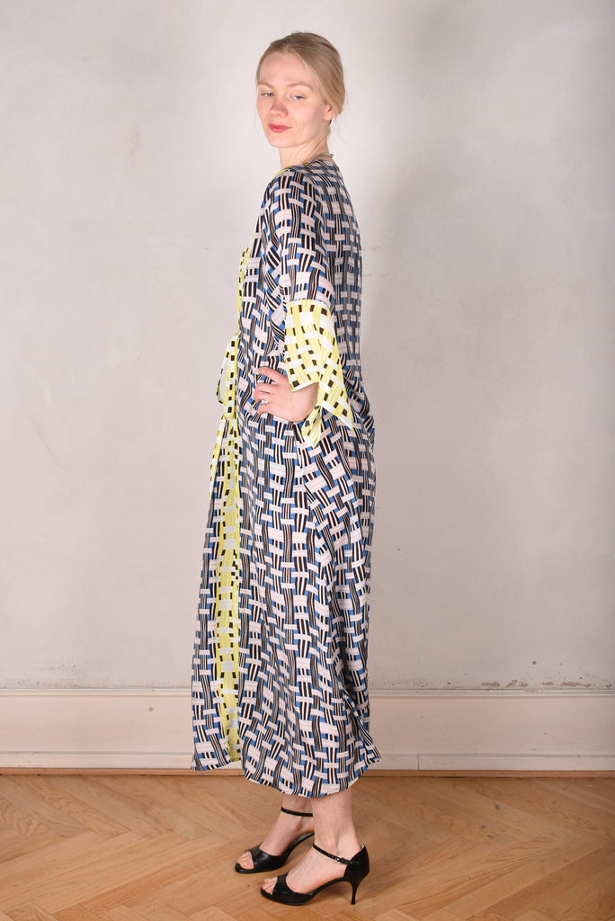 So-Long-cdc. Maxi tunic-caftan style dress in 100% silk. "Blasket/Yasket" combination. - Tone Barker Silk