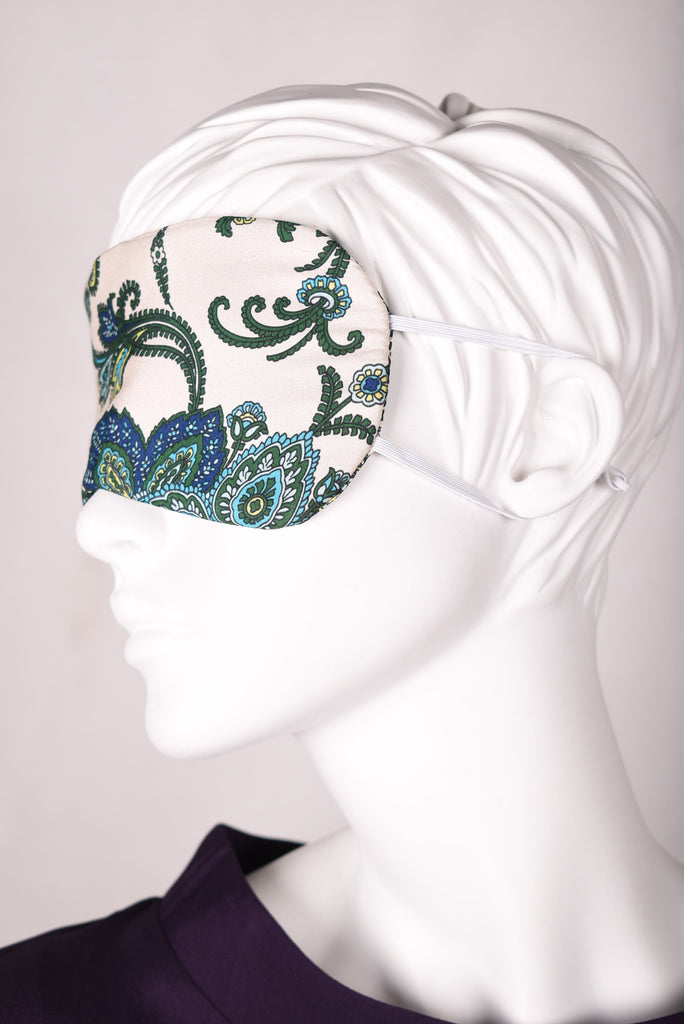 Sleeping mask in pure silk. Print "Seasley" - Tone Barker Silk
