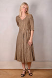 Jane. Stretch Silk midi-length dress with pockets (Ogard)