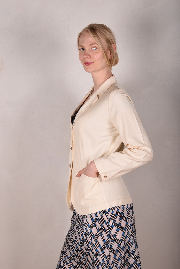 T-Blaze. Jacket/shirt in 100% Tussah silk. Col.: Cream - Tone Barker Silk