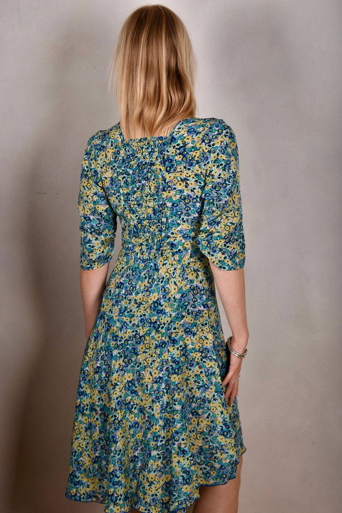 "Marge" 100% silk Crepe de Chine "Blue" - Tone Barker Silk