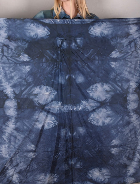 Crush. Large silk shawl.  Col: "Blue-knot" - Tone Barker Silk
