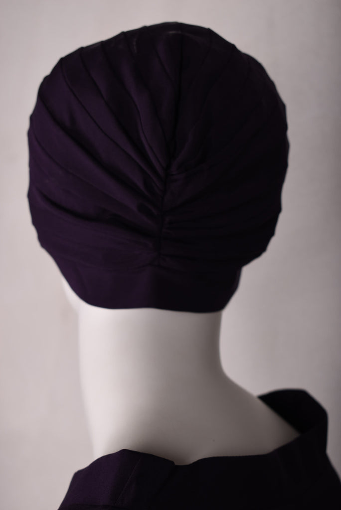 Turban in stretch silk (95%silk-5%elastane) "Night Purple" - Tone Barker Silk