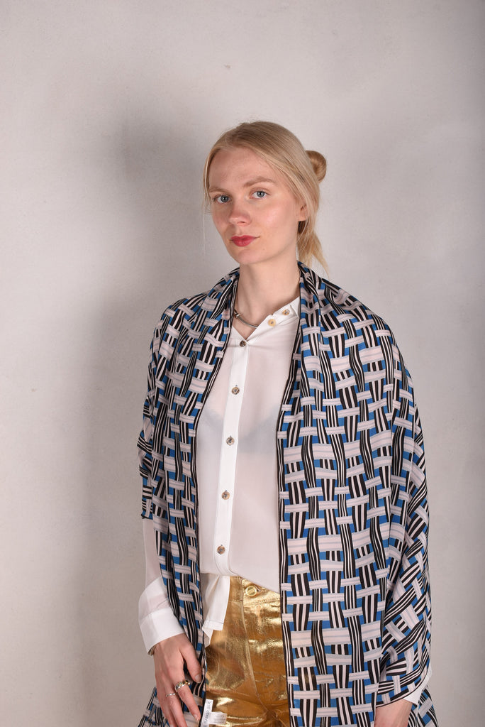 Artist Scarf. Silk Crepe-de-Chine 70X200 cm. "Blasket" by Boeje Barker - Tone Barker Silk