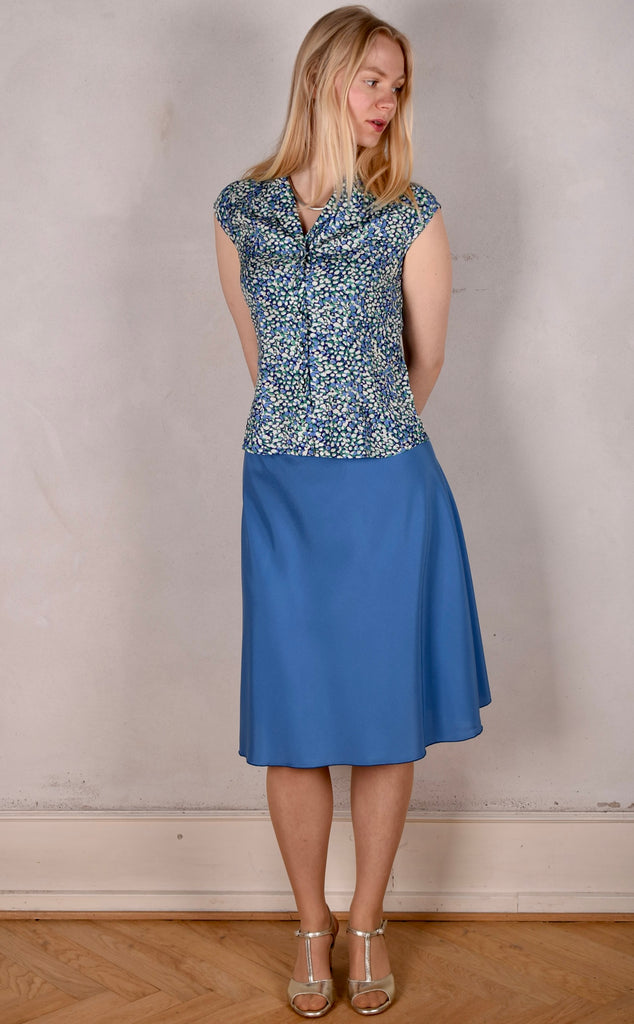 Sif. Short sleeve stretch silk blouse "Props" - Tone Barker Silk