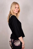 Audrey. Silk stretch top, classic style. "Black"