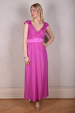 Magnifique. Maxi dress in Silk Stretch Satin 95%silk5%elastan "Hi-Pink"
