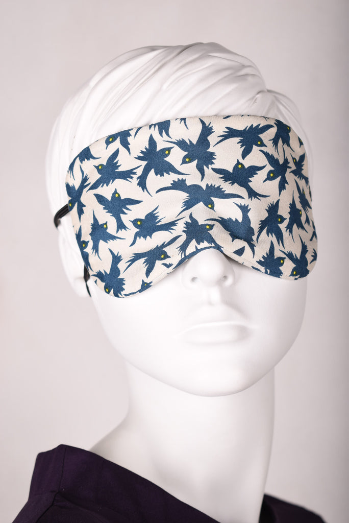 Sleeping mask in pure silk. Print "Jaqbird" - Tone Barker Silk