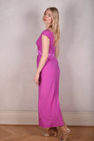 Magnifique. Maxi dress in Silk Stretch Satin 95%silk5%elastan "Hi-Pink"