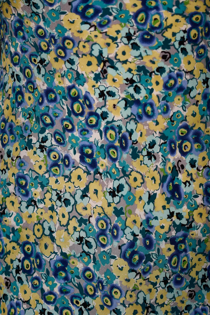 "Marge" 100% silk Crepe de Chine "Blue" - Tone Barker Silk
