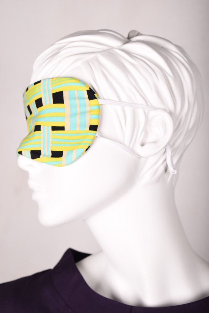 Sleeping mask in pure silk. Print "Basket" - Tone Barker Silk