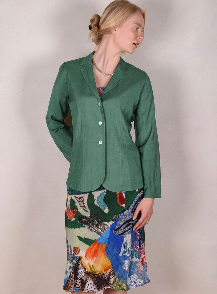 T-Blaze. Jacket/shirt in 100% Tussah silk. Col.: Sea-Green - Tone Barker Silk