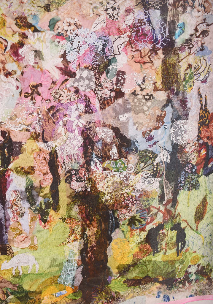 Artist Scarf. Silk Crepe-de-Chine 70X70 cm. "Val-de-Nulle" - Tone Barker Silk