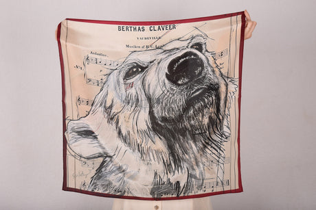 Artist Scarf. Silk Crepe-de-Chine 68X68 cm. "Bertha´s piano" By Suse Hartung - Tone Barker Silk